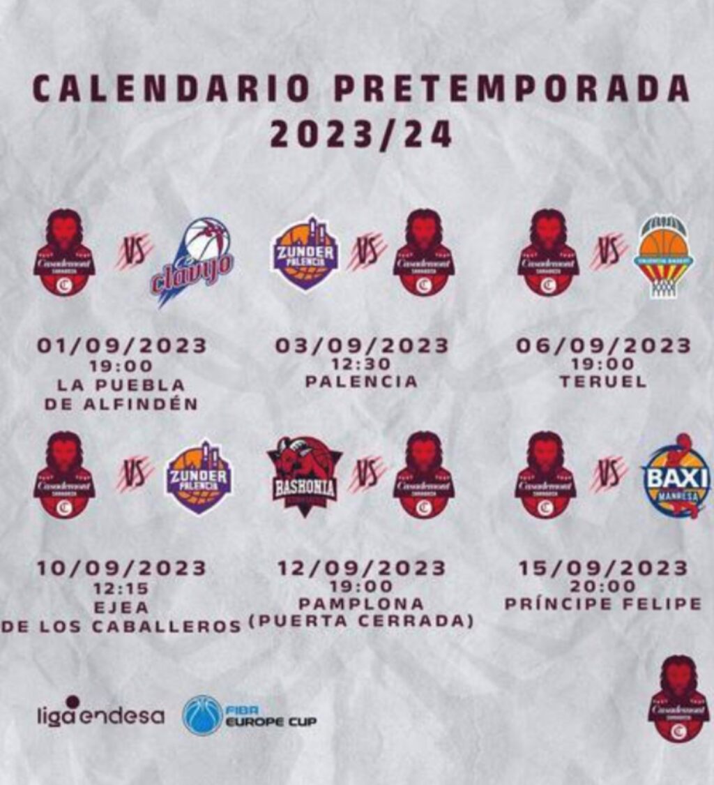 calendario pretemporada