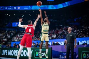 Patty Mills hace un tiro en el pasado Mundial. FIBA