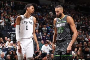 Victor Wembanyama, Rudy Gobert 022824 Getty FTR_0